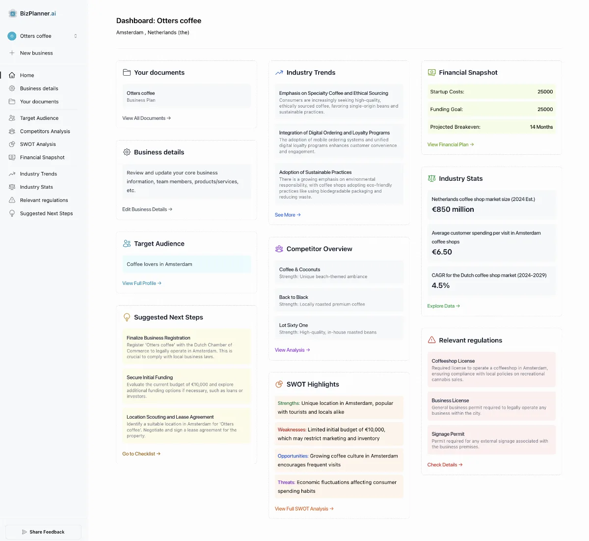 Preview of BizPlanner AI