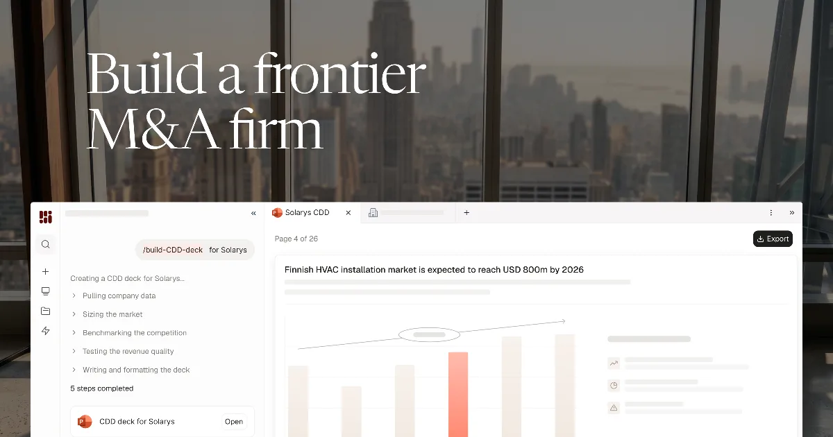 Preview of Build a frontier M&A firm