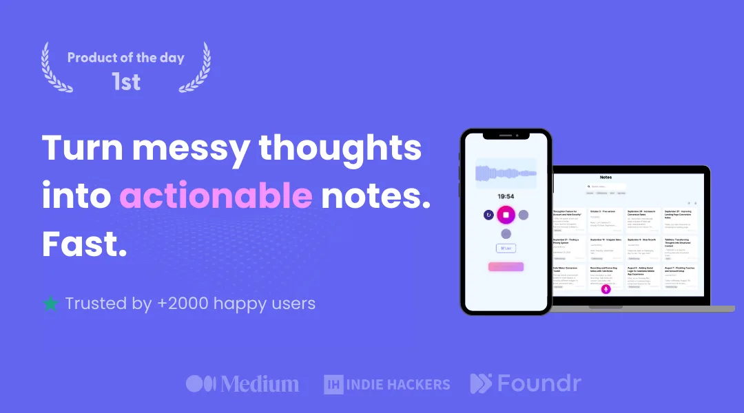 Preview of The #1 AI voice note app