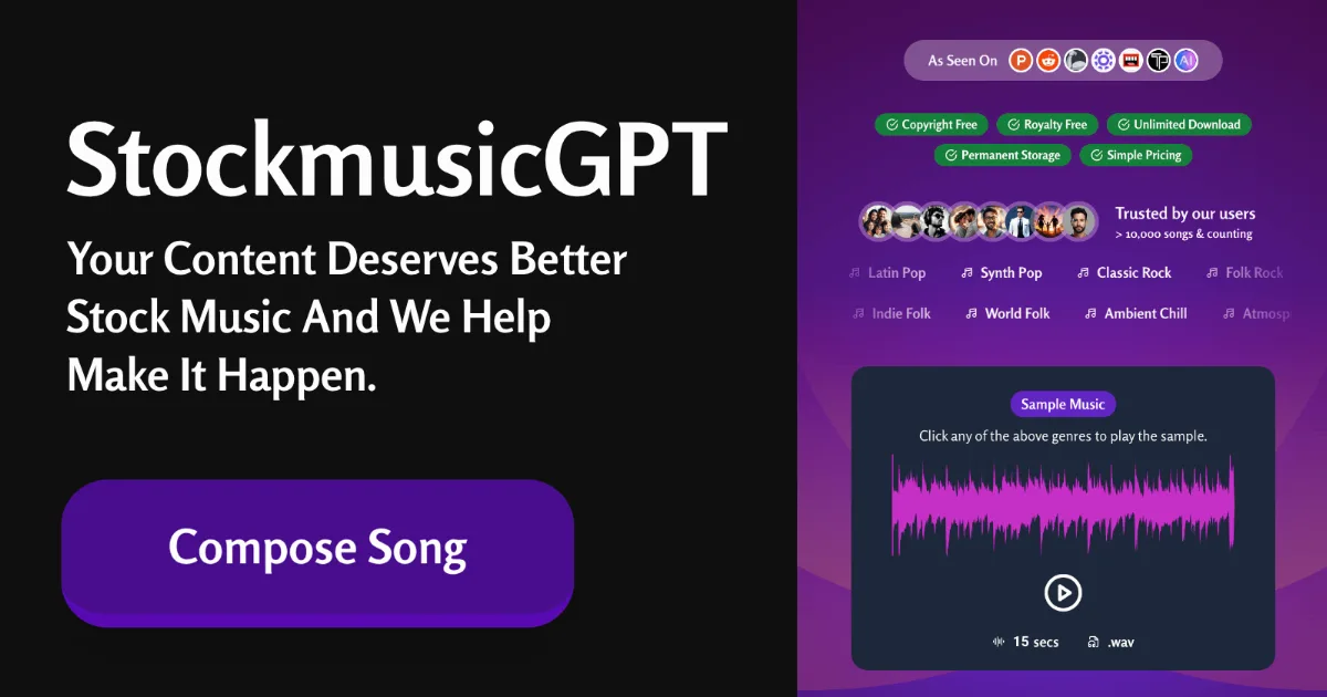 Preview of StockmusicGPT
