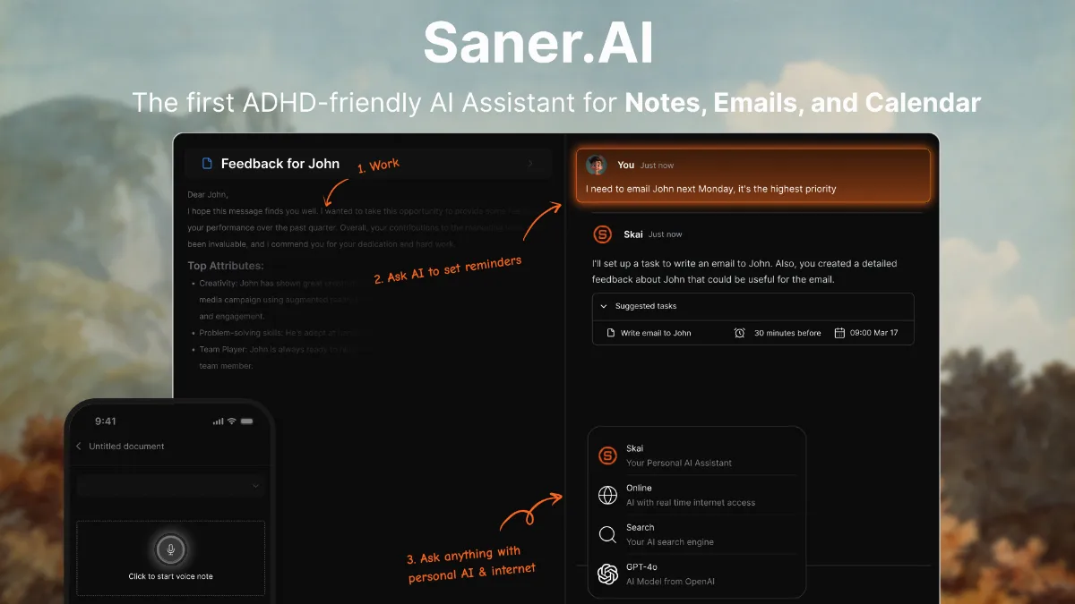 Preview of Saner.AI