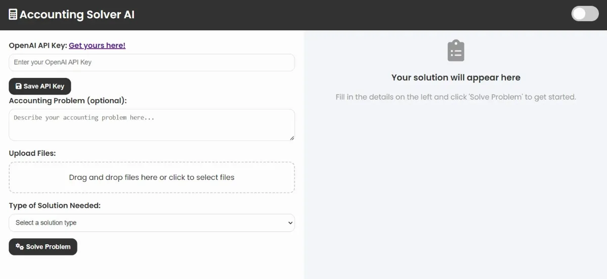 Preview of Accounting Solver AI