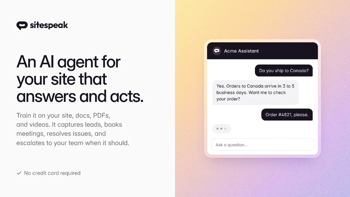 Preview of SiteSpeakAI