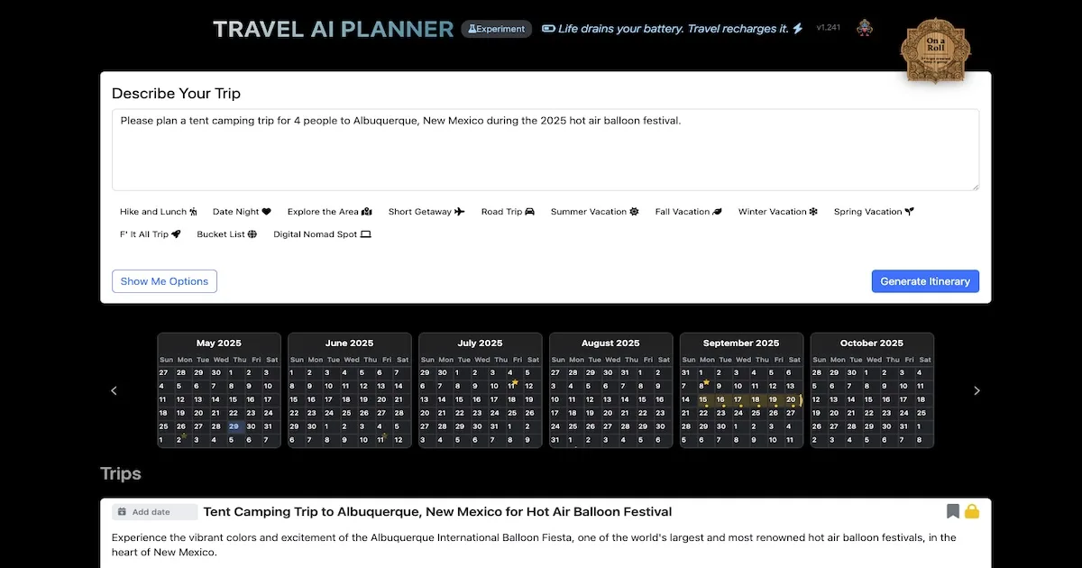 Preview of Travel AI Planner