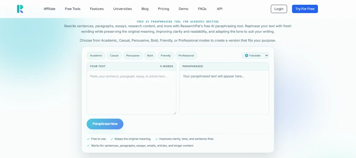 Preview of ResearchPal