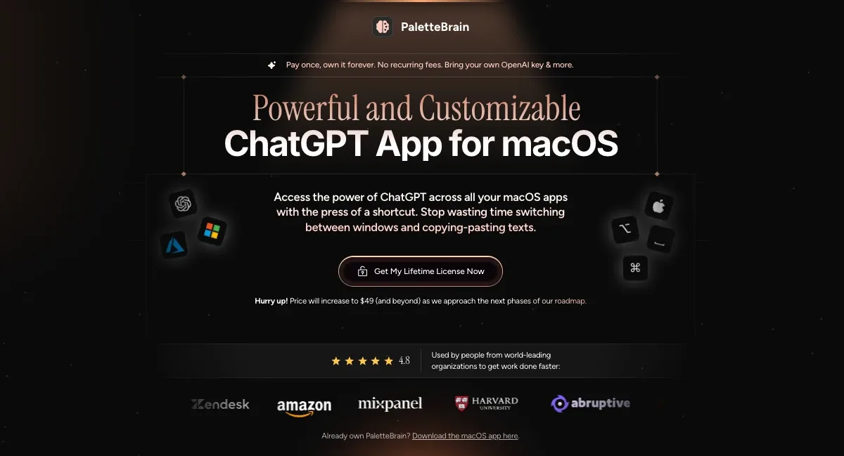 Preview of PaletteBrain · ChatGPT for macOS App
