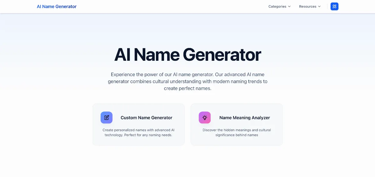 Preview of AI Name Generator