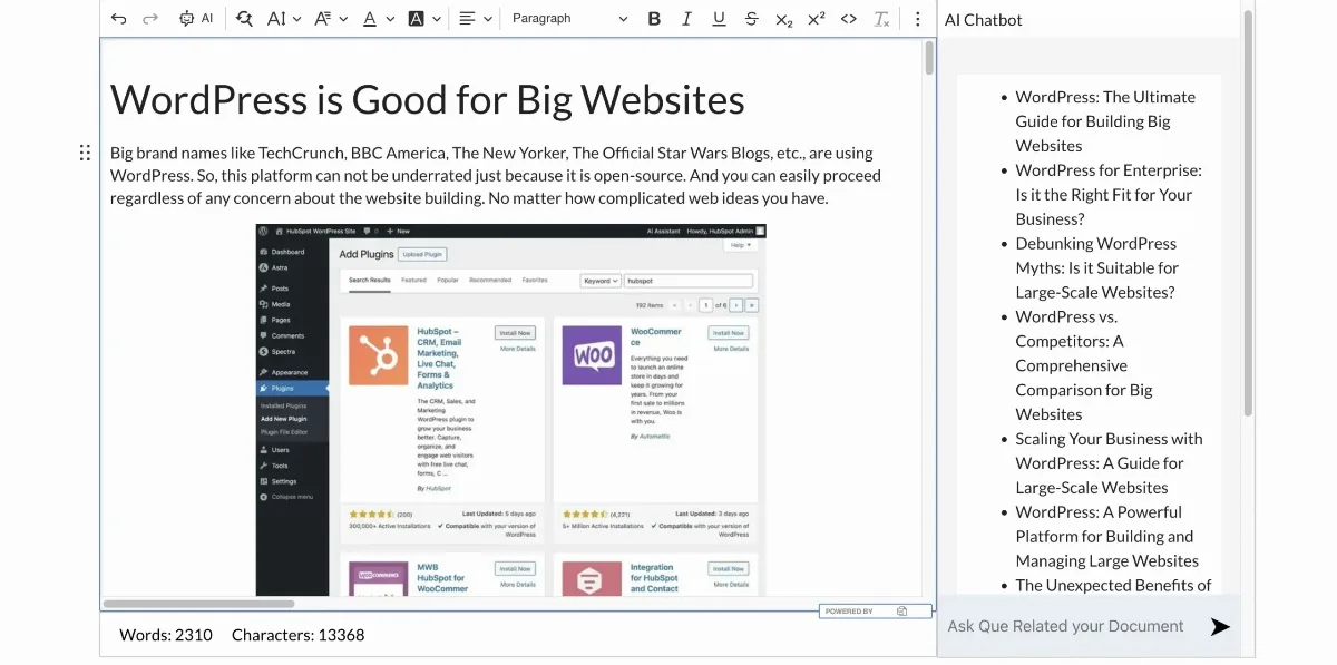 Preview of online word editor