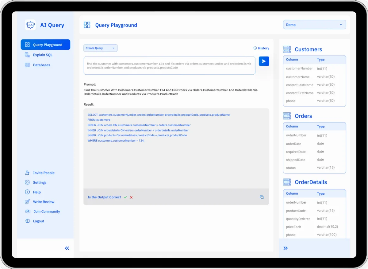 Preview of AI Query