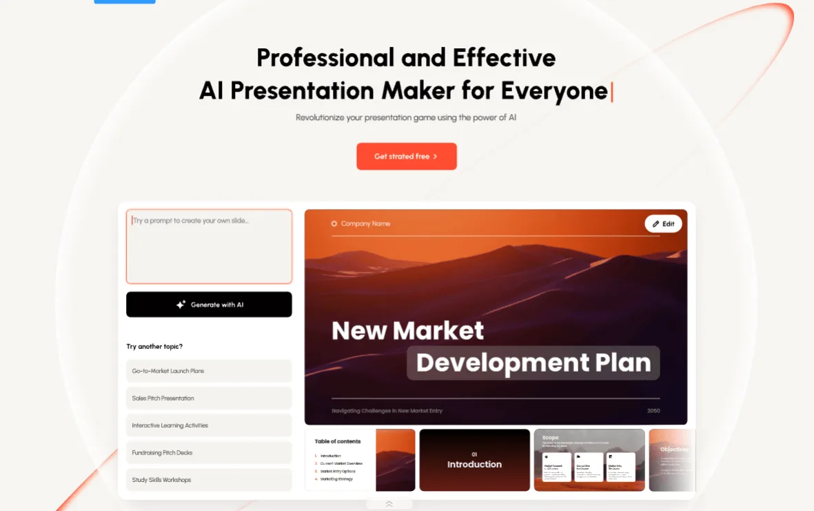 Preview of AI Presentation Maker