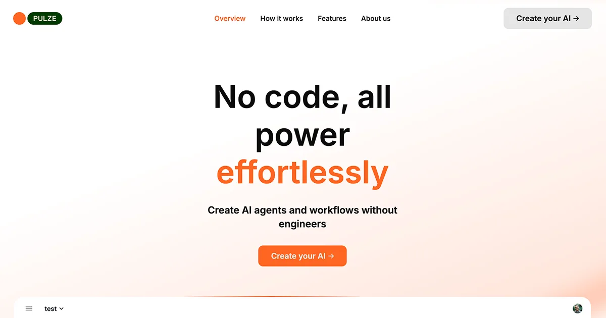 Preview of No-Code AI Workspace