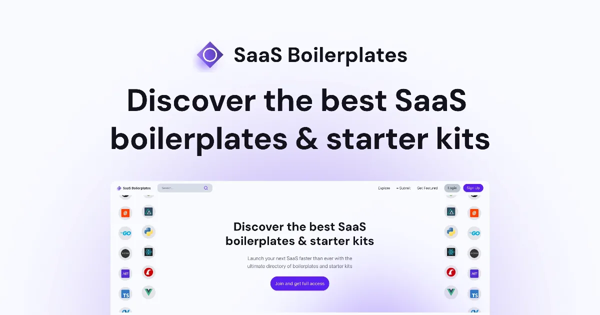 Preview of SaaS Boilerplates