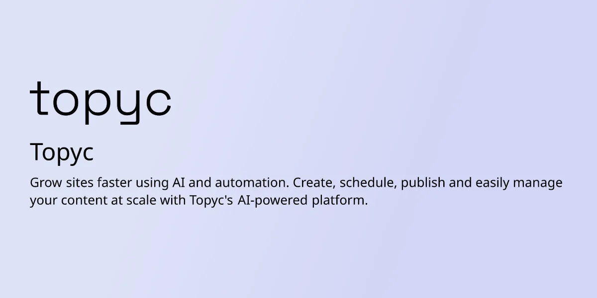Preview of Topyc