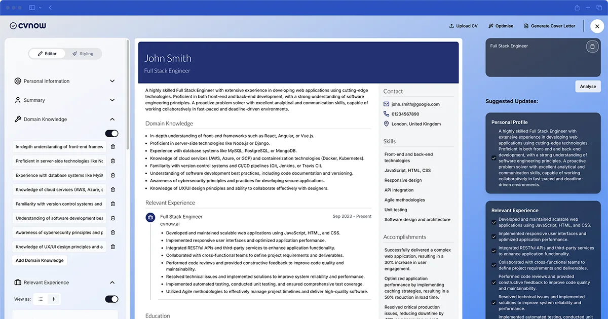 Preview of cvnow.ai